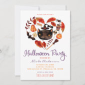 Halloween Feest Zwarte Kat Aquarel Whimsisch Kaart (Voorkant)