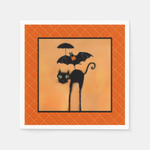 Halloween Feest Zwarte Kat en Vleermuis