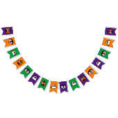 Halloween-feestbanner met Heks, Geest en Vampier Vlaggetjes (Alle)