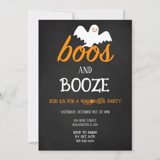 Halloween-feestboeken en drankuitnodiging kaart (Voorkant)