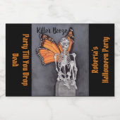 Halloween Feestdag van het Dode Skelet DIY Tekst Likeurfles Etiket (Enkel label)