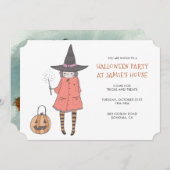 Halloween Feestheks Kaart (Voorkant / Achterkant)