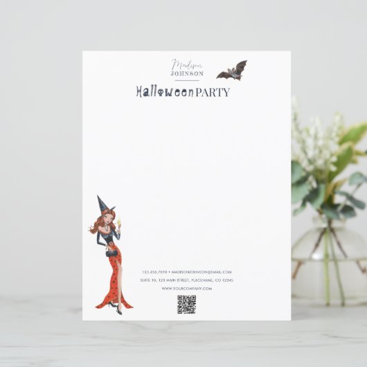 Halloween Feestinfo zakelijk Papier Blad (Staand voorkant)