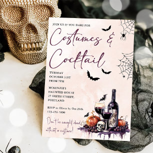 Halloween Feestkostuums & Cocktails Uitnodiging