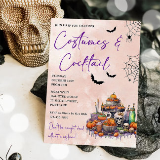 Halloween Feestkostuums & Cocktails Uitnodiging