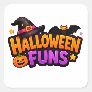 Halloween-feestplezier voor kinderen en families � vierkante sticker