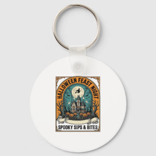 Halloween Feestshirt Spookfeest Spoken Huis_1 Sleutelhanger