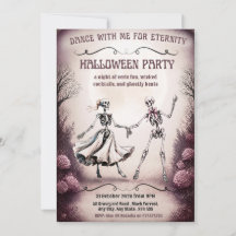 Halloween-feestuitnodiging – Dansende skeletten