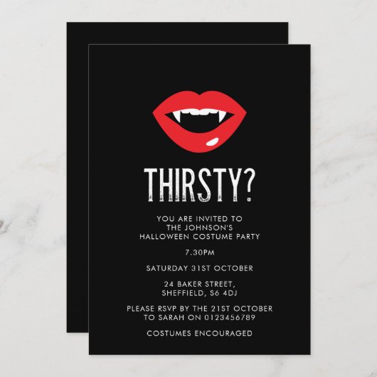 Halloween-feestuitnodiging - elegante uitnodiging  (Voorkant / Achterkant)