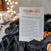 Halloween Feit of Fictie Kaart Matching Game
