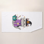 Halloween Feline Hero One Spooky Nurse Cat (Serviette de bain)