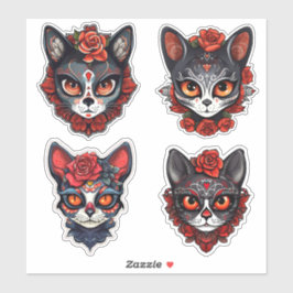 Halloween Feline Sugar Skull Collectie Sticker