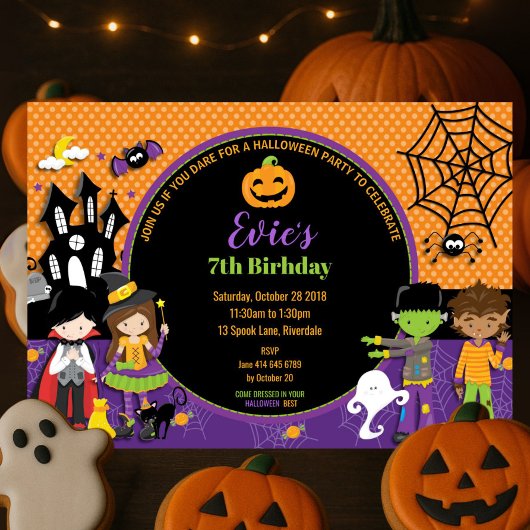 Halloween fête Anniversaire Invitation personnalis