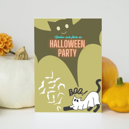 Halloween fêter chat invitations personnalisées