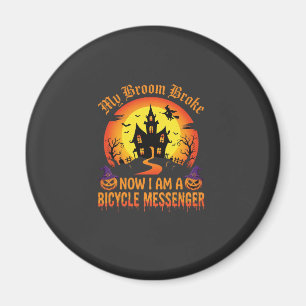 Halloween Fiets Boodschappen Heks Bezem Gebroken D Magneet