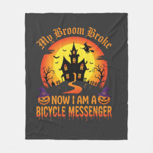 Halloween Fiets Boodschappenheks Bezem Gebroken De Fleece Deken