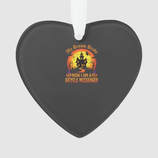 Halloween Fiets Boodschappenheks Bezem Gebroken De Ornament (voorkant)