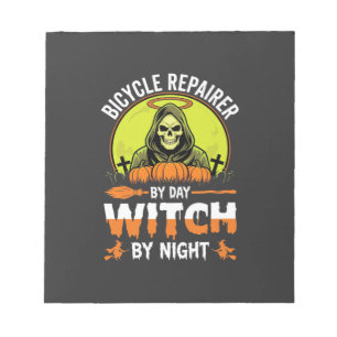 Halloween Fietshersteller Overdag Heks 's Nachts Notitieblok