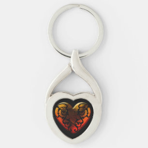 Halloween Filigree Gothic Heart Keychain