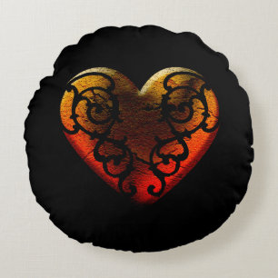 Halloween Filigree Gothic Heart Sierkussen Rond Kussen