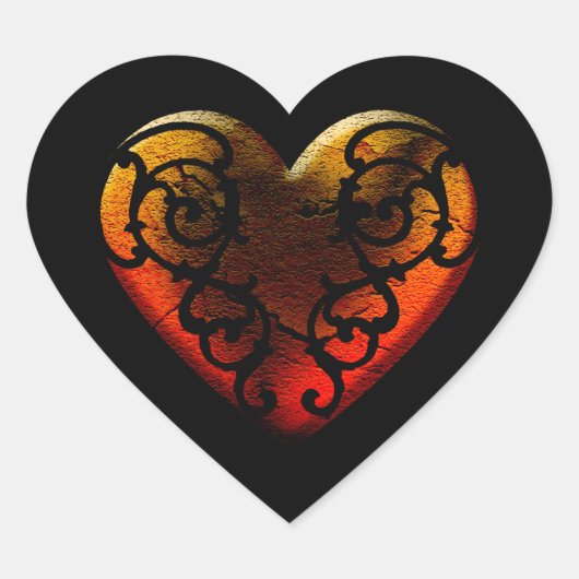 Halloween Filigree Gothic Heart Sticker (Voorkant)