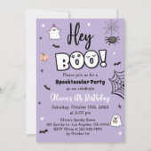 Halloween Fille Anniversaire Invitation pourpre mo (Devant)