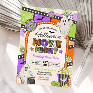 Halloween Film Night Scary Achtertuin Verjaardag Kaart