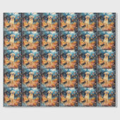 Halloween Fins lup met pompoenen eng Cadeaupapier (Vlak)