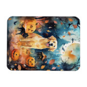 Halloween Fins lup met pompoenen eng Magneet (Horizontaal)