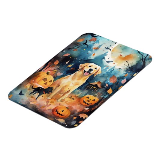 Halloween Fins lup met pompoenen eng Magneet (Linkerzijde)