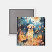 Halloween Fins lup met pompoenen eng Magneet (Voorkant / Achterkant)