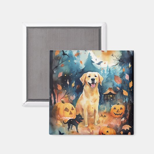 Halloween Fins lup met pompoenen eng Magneet (Voorkant / Achterkant)