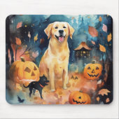 Halloween Fins lup met pompoenen eng Muismat (Voorkant)