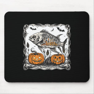 Halloween Fish Skeleton Funny Spooky Fish Bone Gra Muismat
