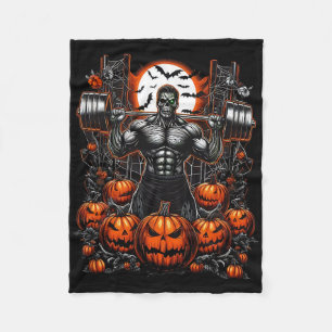 Halloween Fitness Fun-skeleton Gym Vibes-spooky Wo Fleece Deken
