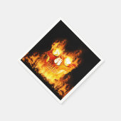 Halloween Flaming Skull Servet (Hoek)