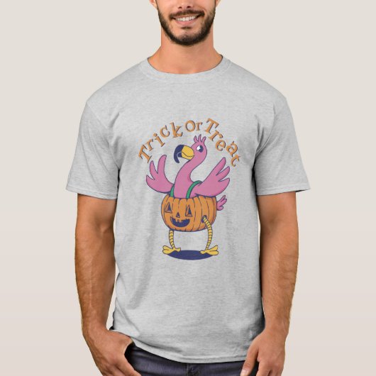 Halloween Flamingo Pumpkin Costume T-shirt (Voorkant)