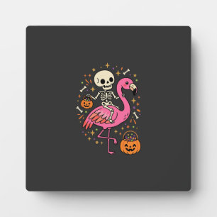 Halloween Flamingo Skelet Snoep Emmer Vector Afbee Fotoplaat