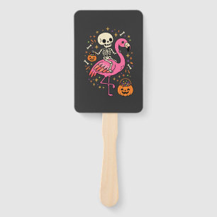 Halloween Flamingo Skelet Snoep Emmer Vector Afbee Handwaaier