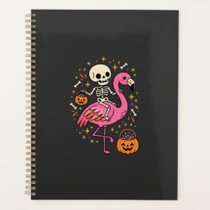 Halloween Flamingo Skelet Snoep Emmer Vector Afbee Planner