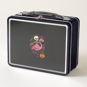 Halloween Flamingo Skelet Suiker Emmer Vector Afbe