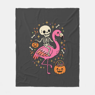 Halloween Flamingo Skelet Suiker Emmer Vector Afbe Fleece Deken