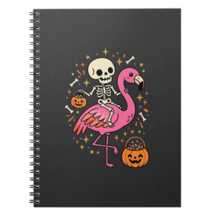 Halloween Flamingo Skelet Suiker Emmer Vector Afbe Notitieboek