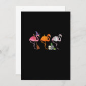 Halloween Flamingo Witch Mummy Funny Flamingween Kaart (Voorkant / Achterkant)
