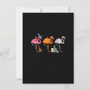 Halloween Flamingo Witch Mummy Funny Flamingween Kaart