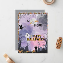 Halloween Flat Kaart – Spooky Wenskaart