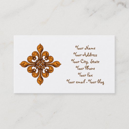 Halloween Fleur de lis Visitekaartje (Voorkant)