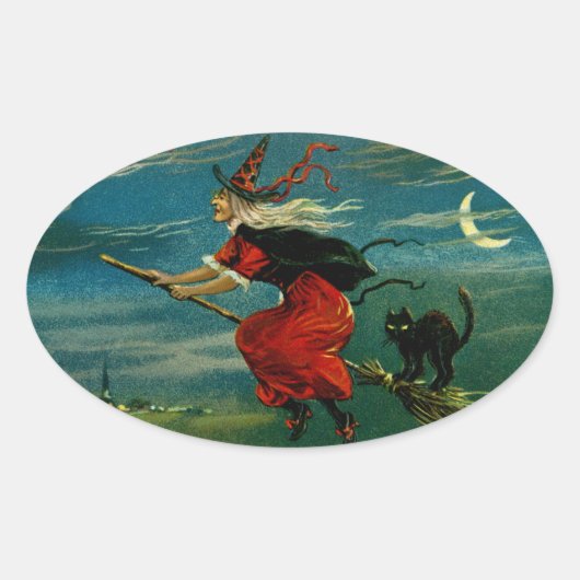 Halloween Flight Ovale Sticker (Voorkant)