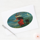 Halloween Flight Ovale Sticker (Envelop)