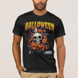Halloween Floral Spooky Graphic T-shirt